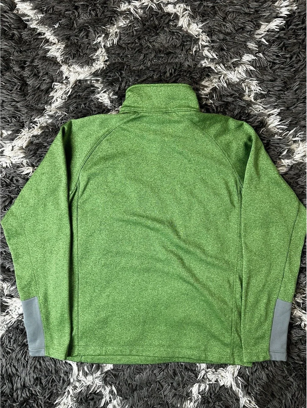 The North Face Mens L Green Heathered 1/4 Zip Fleece Pullover Sweater